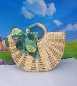 กระเป๋าใบปาล์มสานมือสุดหรู 2024 สไตล์วินเทจโบฮีเมียนเรียบง่าย แฟชั่นสำหรับผู้หญิง ดีไซน์สง่างาม บุผ้าลินินอย่างดี เป็นมิตรกับสิ่งแวดล้อม - Product Image 1