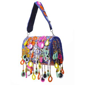 Handmade Suede Mirror Work Flap Bag Women Evening Party <b>Handbag</b> <b>Bridal</b> Wedding Purse Fashion Eco-Friendly Wholesale Manufacturer - Product Image 3