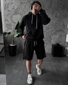 Conjunto de Sudadera Corta con Capucha y Logotipo Personalizado 2026 para Verano, Conjunto de 2 Piezas de Sudadera con Cremallera y Pantalones Cortos de Ciclista para Mujer, Ropa Deportiva de Dos Piezas para Mujer - Product Image 4