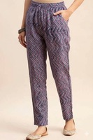 Pantalones Casuales de Algodón con Encaje y Estampado Paisley para Mujer, Cintura Alta Elástica, Ecológicos, Transpirables, para Picnic de Verano, Corte Recto