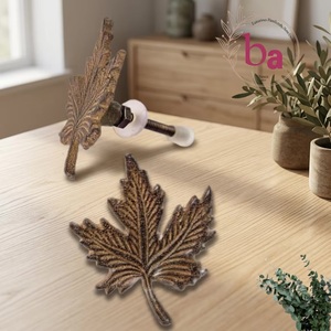 Ba Maple Leaf Zinc Alloy Cabinet Handle <b>Rustic</b> Design for Home Office Furniture Knobs Durable Novelty Shape - Product Image 1
