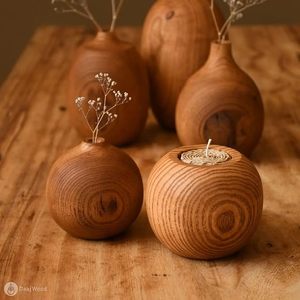 Handmade Natural Wood <b>Tea</b> Light Holder Round Candle Jar Tabletop Votive <b>Stand</b> for Home Wedding Christmas Decor - Product Image 3