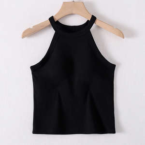 Débardeurs de sport pour femmes avec soutien-gorge intégré, dos nageur, pour yoga et course à pied - Product Image 1