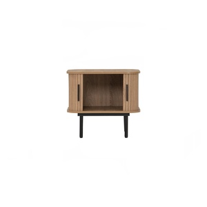 Industrial Metal Frame <b>Oak</b> Colour Body MALMO Side <b>Table</b> Urban Interior Lounge and Sturdy <b>Bedside</b> Nightstand for Master Bedroom - Product Image 4
