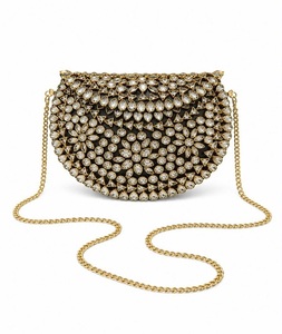 Mini Bolso de Mano Kundan de Latón Hecho a Mano con Forma Personalizada, Bañado en Oro, con Diamantes, para el Día de la Madre y Acción de Gracias - Product Image 2