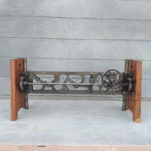 Công Nghiệp Hiện Đại gang băng ghế dự bị Bàn cà phê chân đen rèn khung với sơn tĩnh điện cho thanh ngoài trời nhà cafe sử dụng - Product Image 3