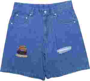 Pantalones Cortos Bermuda de Mezclilla Azul para Hombre, Desgastados, de Cintura Media, con Botones, Casuales, de Algodón Tejido - Product Image 6