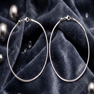 DIVYORO PREMIUM FLAT HERRINGBONE SILVER ANKLET - Product Image 4