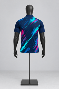 เสื้อจักรยานแขนสั้นผู้ชาย พิมพ์ลายแบบ Sublimation แห้งเร็ว ผลิตจากโพลีเอสเตอร์ สีฟ้าชมพู - Product Image 4