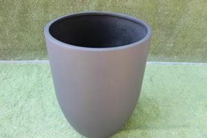 KNT Creations FRP Circular Planter Set Modern Grey Lightweight Durable Fiberglass Pots Garden Indoor Outdoor Home Office Decor - Product Image 4