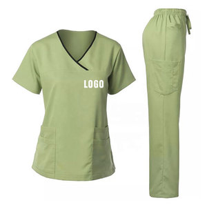 Best Quality Eco-Friendly Lightweight Doctors Nurses Female <b>Scrub</b> Nursing Uniform Sets Needle Detection Customizable Hospital - Product Image 1