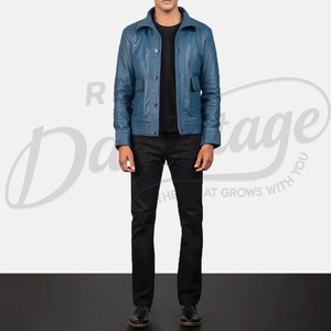 Blouson Bomber Urbain en Cuir Noir pour Homme avec Doublure Contrastante et Capuche Intégrée, Veste Extérieure en Véritable Peau de Mouton Zippée – Vente en Gros - Product Image 4