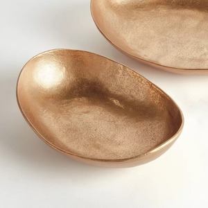 Hot Pick Handmade Decorative Bowl Set Minimalist Design <b>Gold</b> Finish Oval Shape Tabletop <b>Vase</b> - Product Image 3