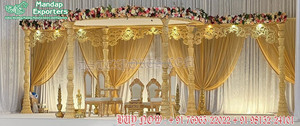 Mandap de mariage élégant style Haveli, décorations grandioses Bollywood, magnifiques décorations pour fête de mariage hindou, en matériau fibreux portable, Allemagne, Sydney - Product Image 5