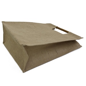 Sac de courses de grande taille pour usage quotidien, avec poignée en bambou, sac fourre-tout promotionnel, sac d'épicerie en toile de jute - Product Image 3