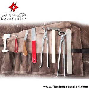 High Quality Custom Made Tack Room Farrier <b>Tools</b> <b>Roll</b> up Wallet <b>Leather</b> Kit Hilmar <b>Tool</b> Hardware Set With <b>Leather</b> Sheathe Kit - Product Image 5