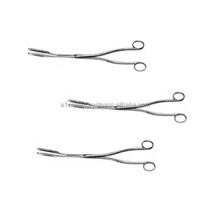 Pinzas Curvas Manuales de Acero Inoxidable A-1 VERITAS Premium, Instrumento Quirúrgico Obstétrico con Mandíbula Fenestrada para Uso Clínico, Reutilizables - Product Image 3