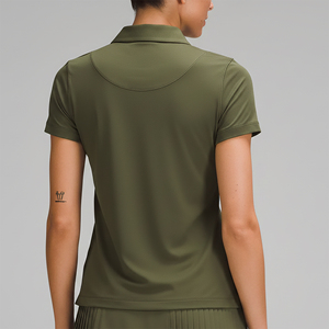 Chemise pour femme à manches courtes avec fermeture boutonnée, sur mesure OEM/ODM, 100% coton, coupe classique, pour le golf, t-shirt d'été à séchage rapide - Product Image 2