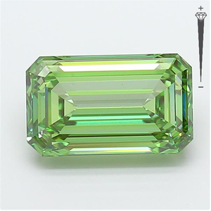 Diamante Cultivado en Laboratorio con Certificación IGI, Corte Esmeralda de 4.41 CT, Color Verde Intenso, Claridad VS1, CVD LG 791626500, Joyería ROYAL GEMS - Product Image 1