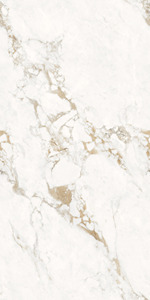 Carreaux de sol et de mur en porcelaine brillante Port Statuario Designer avec veinage de marbre blanc classique pour intérieurs haut de gamme - Product Image 4