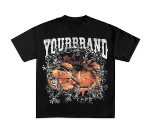 T-shirt personnalisé en gros, impression sérigraphique, tissu 100% coton lourd, style streetwear ou décontracté, qualité supérieure, unisexe - Product Image 1