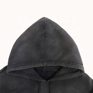 Sweat-shirt d'hiver unisexe en molleton épais 100 % coton, délavé à l'acide, teint uni, respirant, séchage rapide, brodé, personnalisable, couleur unie - Product Image 3