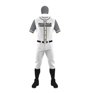 Men's Baseball Jersey Set <b>White</b> Gray Short Sleeve Team Name Front Embroidery 100% Polyester Breathable Regular Fit Adult All - Product Image 2