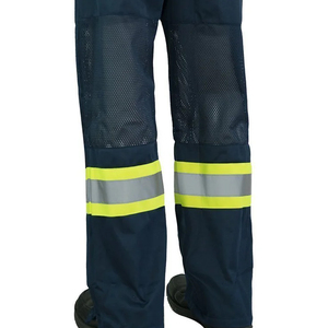 ADDAHAR ENTERPRISES Men's <b>Black</b> Workwear <b>Pants</b> Reflective Stripes Straight Fit Midweight Corduroy Eco-Friendly Waterproof Casual - Product Image 4