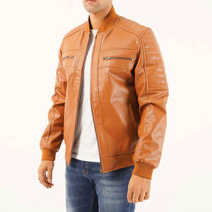 Chaqueta de cuero bomber de invierno para hombre, hecha a medida, de alta calidad, en cuero Sock nuevo. - Product Image 1