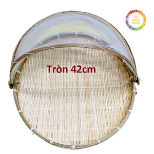 Woven Bamboo Foldable Handmade Food Cover with <b>Net</b> Lid for Protecting Meals and Fruits - Product Image 4