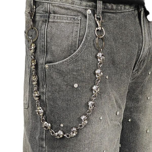 <b>Men's</b> Denim Rhinestone Shorts Wholesale Price Best Denim Rhinestone Shorts <b>Men</b> Front Logo - Product Image 3