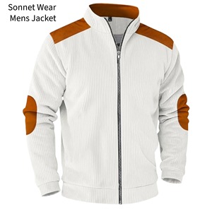 Men's <b>Smart</b> Casual Fleece <b>Jacket</b> with Zip-Up Stand Collar Quick Dry 100% Cotton Washed Finish - Product Image 1