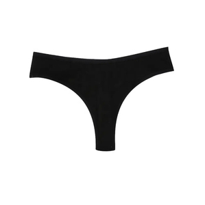 Tanga de punto de Spandex/Poliéster, color liso, tiro medio, transpirable, ecológico, teñido liso, sin costuras, ropa interior de moda, deportiva, sexy - Product Image 4