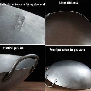 Wok Clásico de Acero Inoxidable con Fondo Redondo, Gran Tamaño, Capacidad de 20L, Mango de Madera, Apto para Lavavajillas, Estilo Restaurante, Sartén para Saltear - Product Image 5