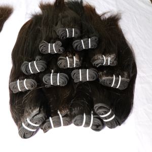 Extensions de cheveux humains en mèches, double trame, ondulation profonde lâche, couleur noir naturel, 100% vierges, provenant d'un seul donneur, cheveux de temple indiens - Product Image 1
