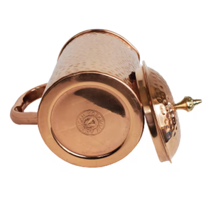 Handmade Eco-Friendly <b>Water</b> <b>Kettles</b> Drinkware Traditional Ayurveda Classic Copper Pitcher Lid for Beer Heat Resistant - Product Image 4