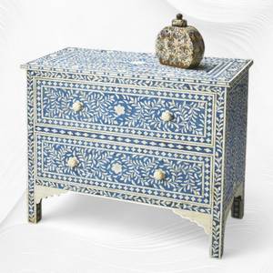 Commode décorative artisanale en os incrusté pour intérieurs modernes et luxueux - Product Image 1