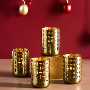Chatai <b>texture</b> Candle Vessel <b>Texture</b> Metal Candle Vessels - Product Image 5