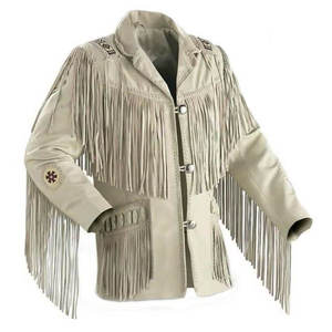 <b>Men</b> Cowboy Style Faded Cotton Vintage Denim <b>Jacket</b> Genuine <b>Leather</b> Shell Winter Brown Distressed Breathable Acid Zipper Closure - Product Image 2
