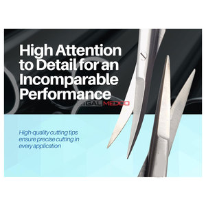 กรรไกรผ่าตัดแบบโค้งตรง ขนาด 4.5 นิ้ว ผลิตจากเหล็กกล้าไร้สนิมเยอรมัน คุณภาพสูง สำหรับตัดติ่งเนื้อ - Product Image 2