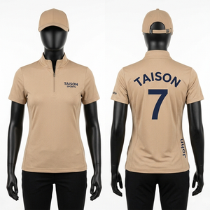 Polo de golf pour femmes, haute qualité, 175 GSM, poly-spandex, anti-humidité, couleur rouille, détails de bordure, panneau arrière en mesh, logo personnalisé - Product Image 2