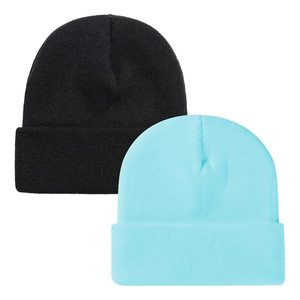 Bonnet unisexe ODM OEM en acrylique tricoté 100% couleur unie, bonnet d'hiver décontracté pour adultes 56-58CM, blanc et rose - Product Image 2