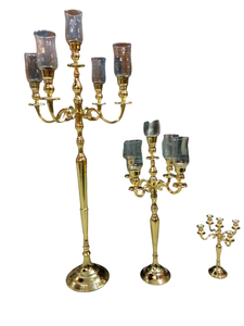 Candelabro de Latón Chapado en Oro con Diseño de Flor de Cristal, Portavelas Decorativo para Decoración de Mesa de Boda o Hogar - Product Image 5