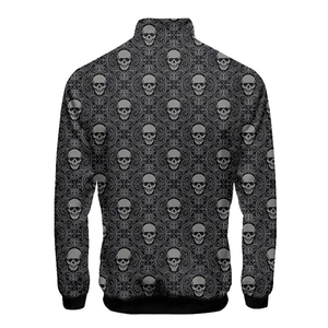 Blouson Bomber Moto Homme Uni Col Montant Fermeture Éclair Polyester/Nylon Coupe-Vent Hiver Coupe Droite - Product Image 2