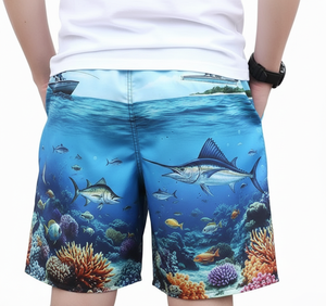 Shorts de Pesca para Hombre de Secado Rápido, Transpirables, UPF 35, con Estampado Digital Personalizado y Cierre de Cremallera, para Hombre/Mujer, Venta al Por Mayor - Product Image 4