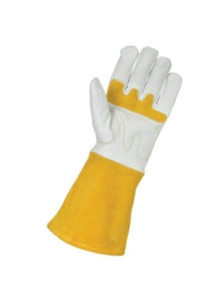Heavy Duty Leather Welding <b>Gloves</b> Cotton Liner Heat Resistant TIG Application Reinforced Palm <b>Long</b> Gauntlet Cuffs Molten Metal - Product Image 4