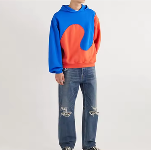 Fabricante de Sudaderas Streetwear para Hombre, Sudadera Personalizada con Bloques de Color, Sudadera Corta, Sudadera Personalizada para Hombre - Product Image 2
