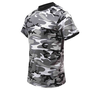 Camiseta de Camuflaje para Hombre, Transpirable, 100% Algodón, Tejido de Punto, Cuello Redondo, Manga Corta, Logotipo Personalizado en la Parte Delantera, para Senderismo al Aire Libre, 180g - Product Image 4