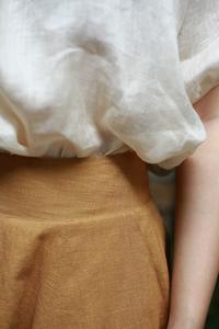 Elegant XS Size Rayon Woven A-Line <b>Skirt</b> High Waist Casual Style Breathable Plain Dyed Latest Print Natural Waistline for Women - Product Image 4