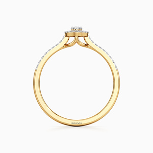 Bague de fiançailles en or 10K 14K 18K ou argent 925 935 avec halo de diamants de laboratoire taille poire pour femme, bijoux fins de luxe - Product Image 4